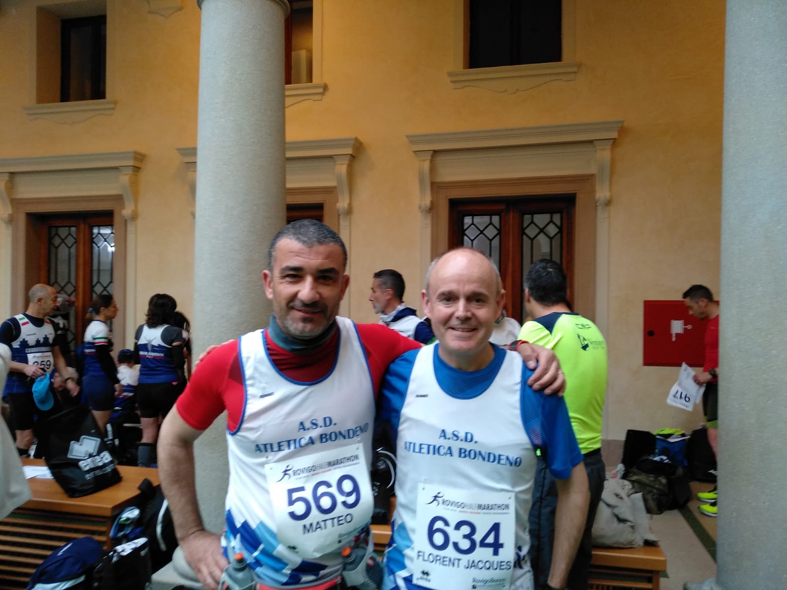 Matteo e Florent rovigo half marathon 2019